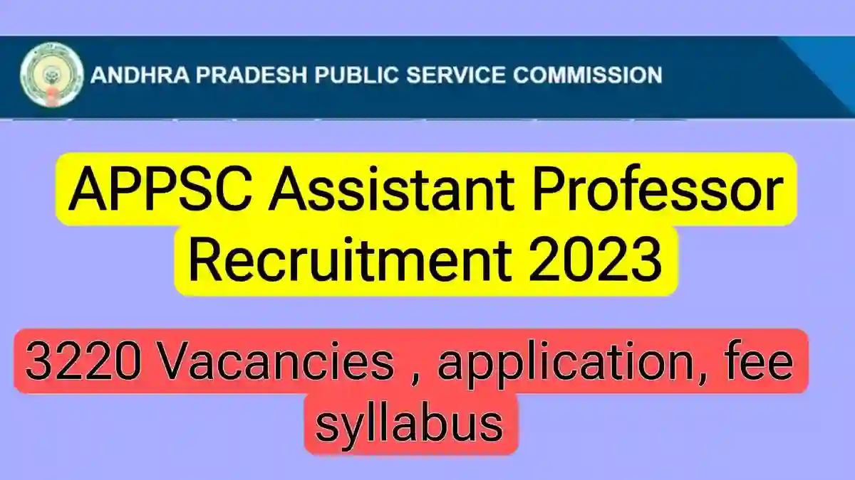 APPSC Assistant Professor Recruitment  2024